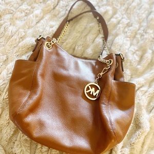 Michael Kors brown leather satchel purse